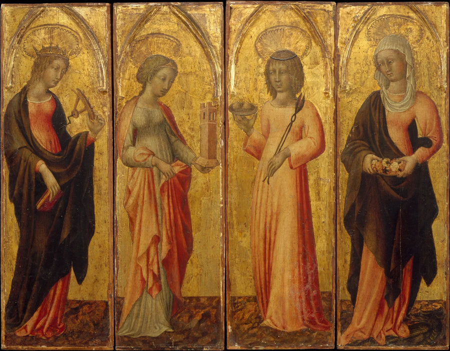 Alexandria Saint Catherine, Sakal, Agatha ve Marguerite - Giovanni di Paolo