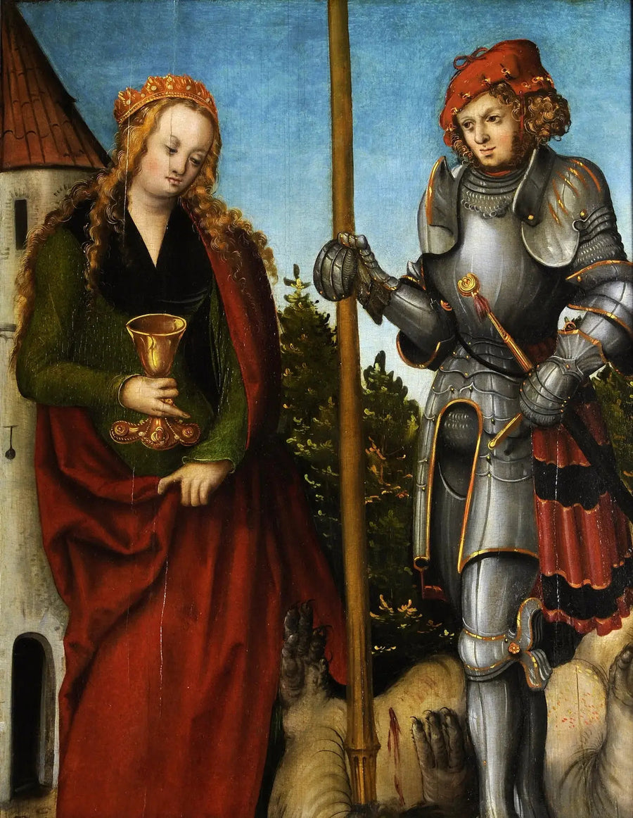 Azizler Georges ve Barbara - Lucas Cranach the Elder