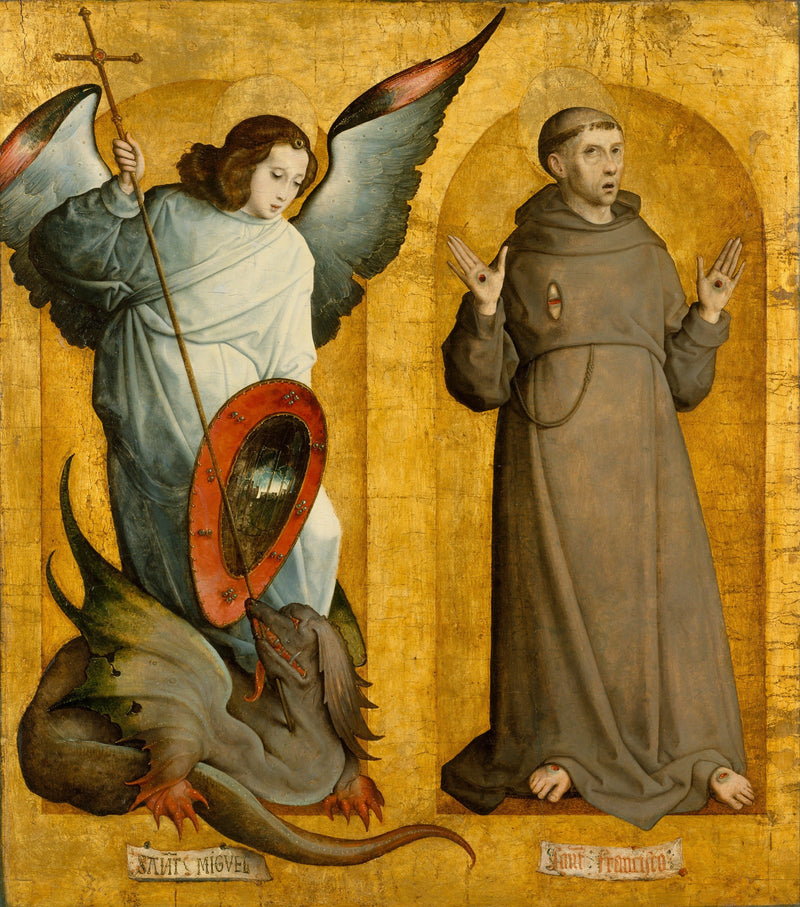 Saint Michel ve Fransisken Aziz François - Juan de Flandes