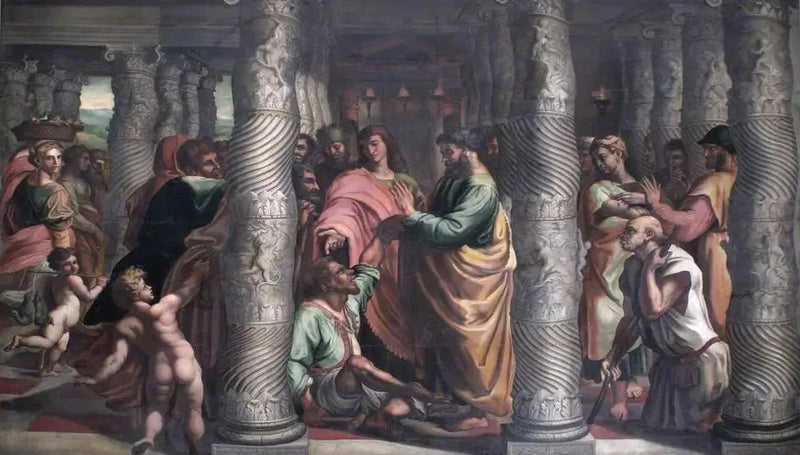 Güzel Kapıdaki Azizler Pierre ve Jean - Raphael Sanzio