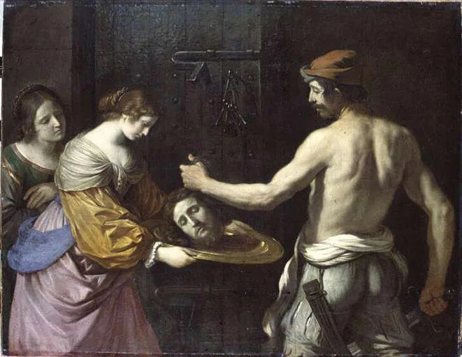 Salomé, Vaftizci Yahya'nın başını alırken - Guercino