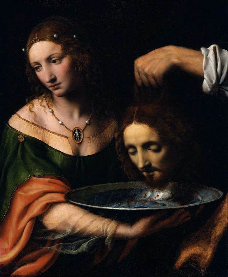 Salomé, Vaftizci Yahya'nın başını tutarken - Bernardino Luini
