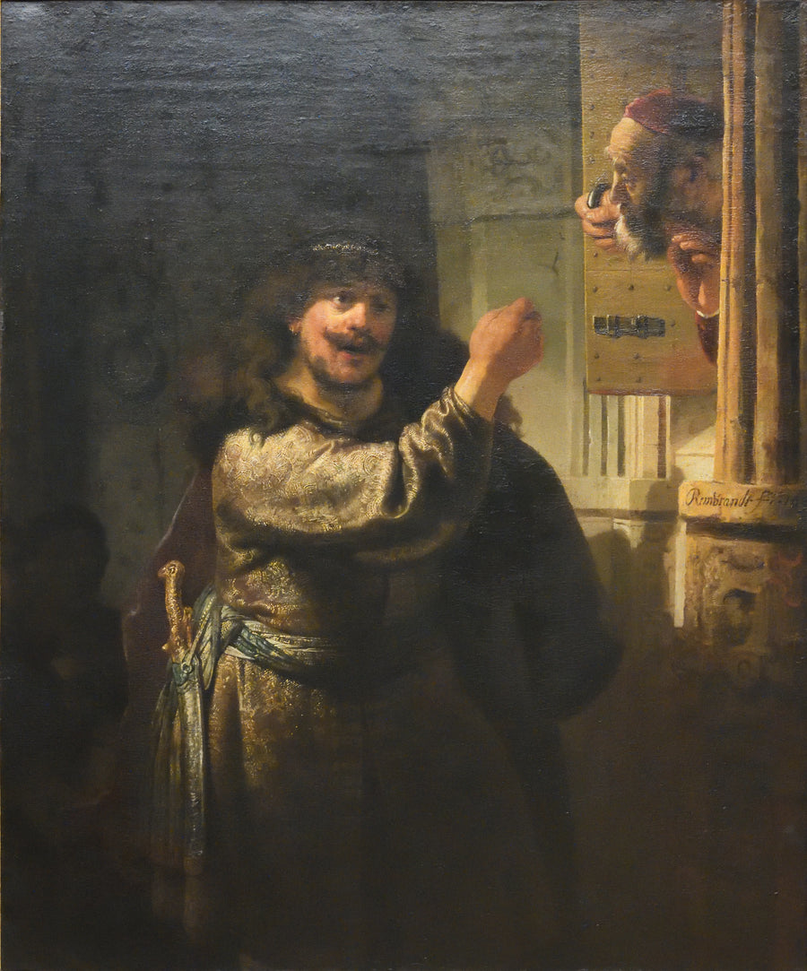 Samson kayınpederine tehdit ediyor - Rembrandt