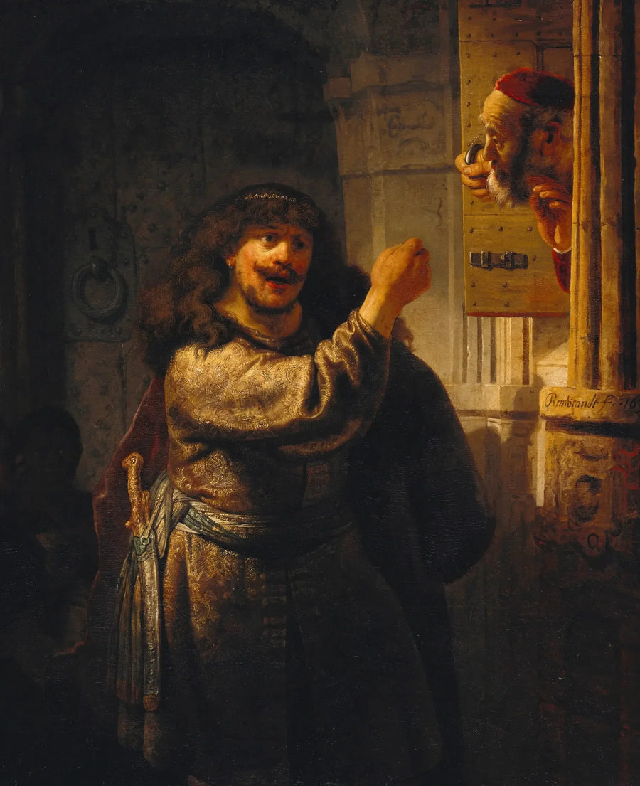 Samson kayınpederine tehdit ediyor - Rembrandt