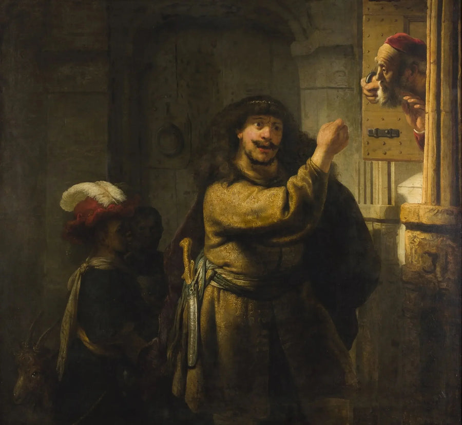 Samson kayınpederine tehdit ediyor - Rembrandt