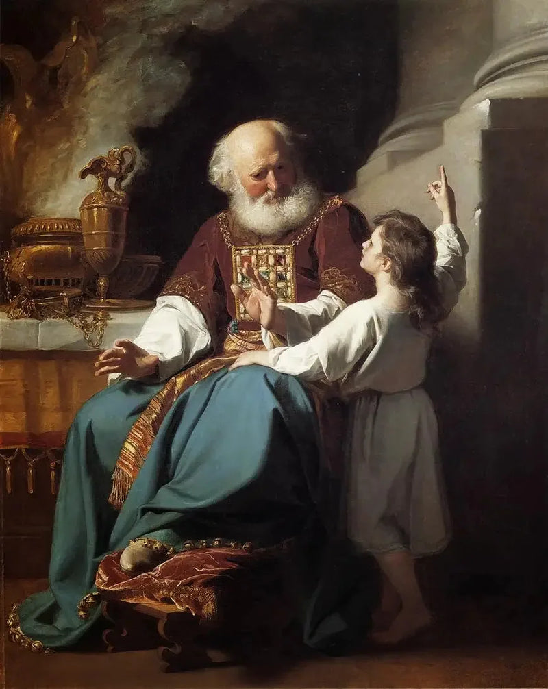 Samuel, Eli'ye, Eli'nin ailesi üzerindeki Tanrı'nın yargılarını anlatıyor - John Singleton Copley