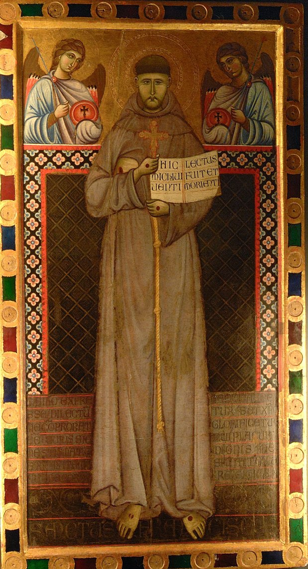San Francesco İki Meleğin Arasında (Maître de Saint François) - Saint Francis Ustası