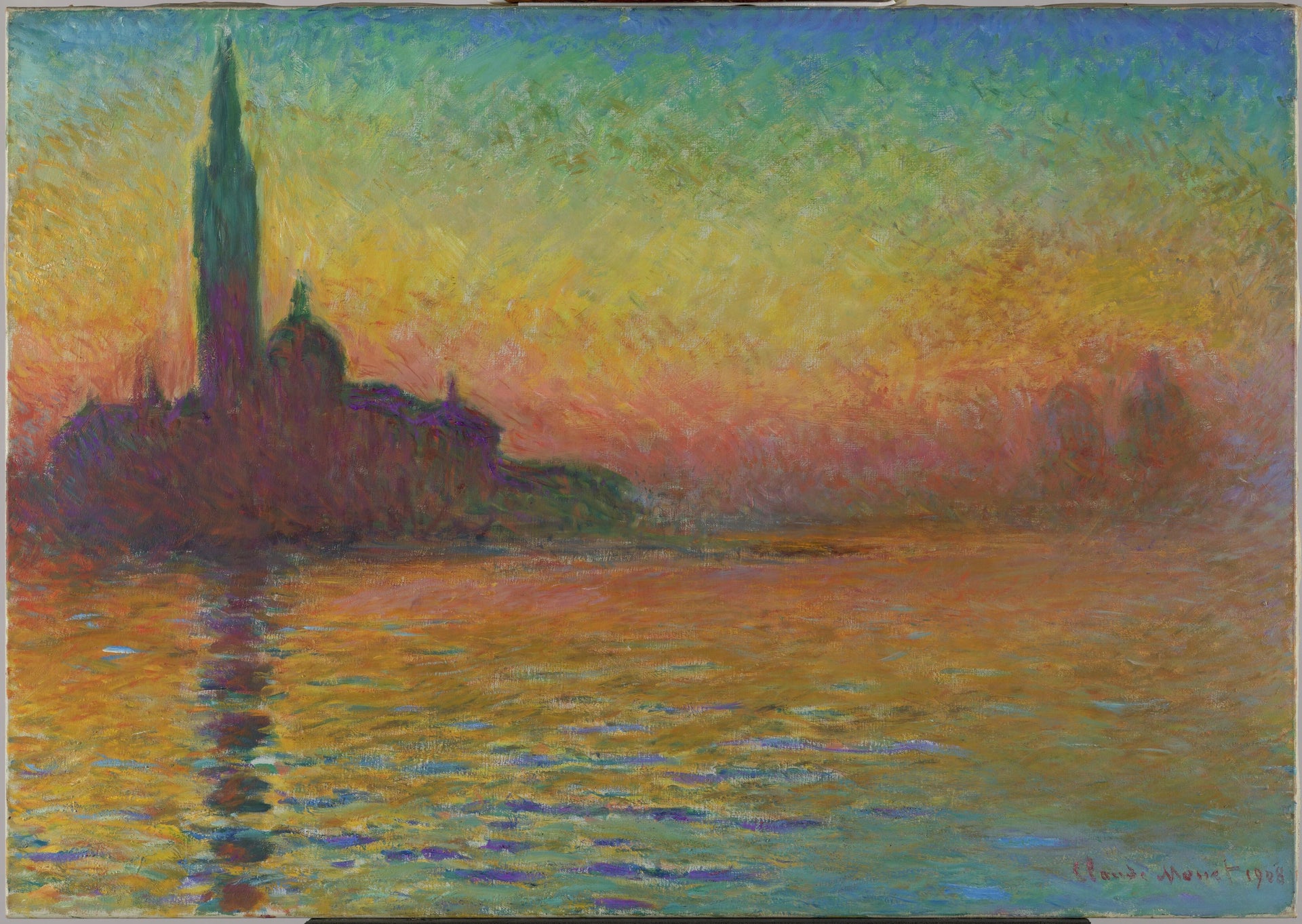 San Giorgio Maggiore au crépuscule de Claude Monet, 1908 – Museum Wales NMW A 2485, Wildenstein 1768