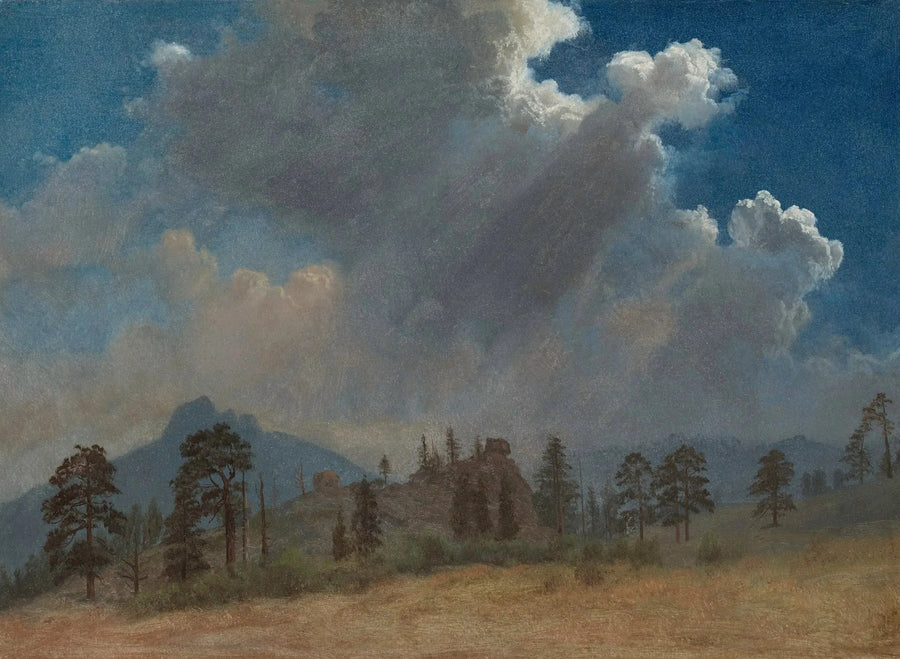 Çam Ağaçları ve Fırtına Bulutları - Albert Bierstadt