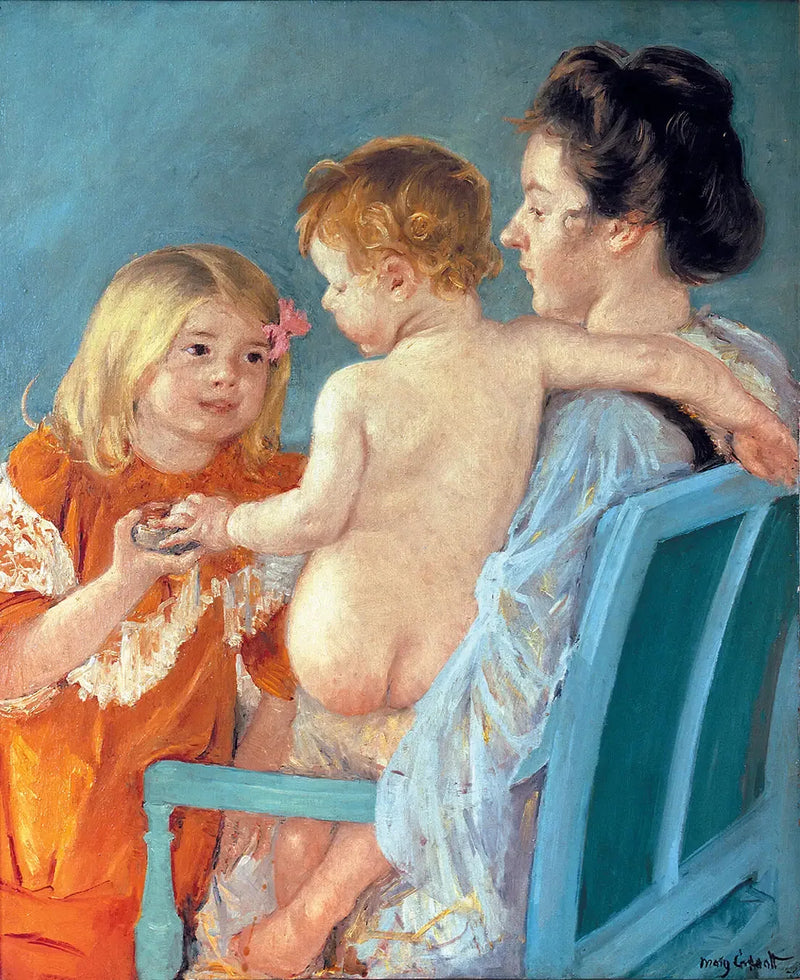 Sara bebeğe bir oyuncak veriyor - Mary Cassatt