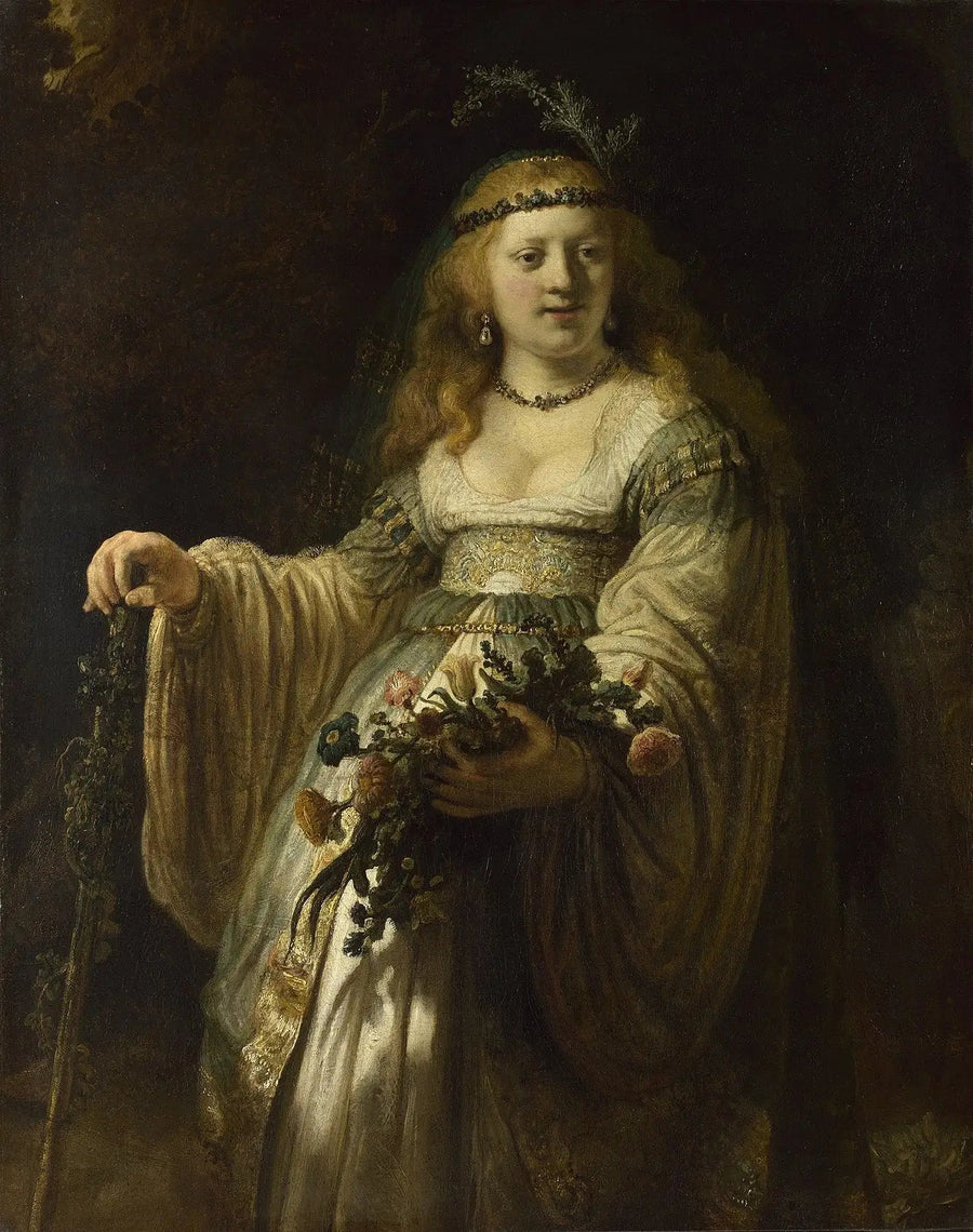 Saskia ve Çiçekler - Rembrandt