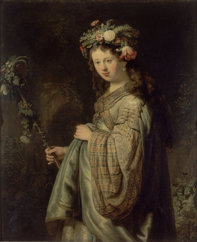 Saskia ve Çiçekler - Rembrandt
