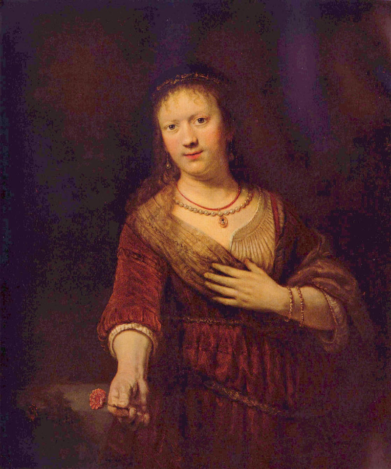 Saskia ve Çiçekler - Rembrandt
