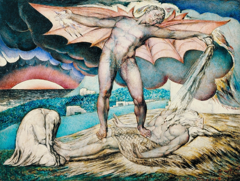 Şeytan, Job'u ağrılı şişlerle cezalandırıyor - William Blake