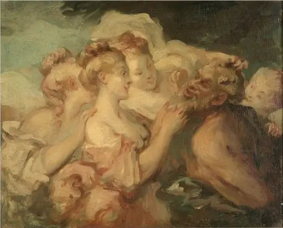 Satyre ve Bacchantes - Jean-Honoré Fragonard
