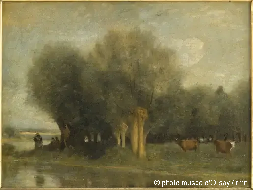 Su Kenarında Söğütler - Jean-Baptiste Camille Corot