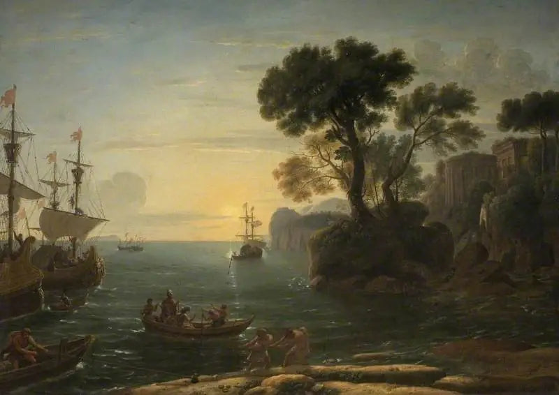Latium'da Ene'nin çıkarmasıyla sahil sahnesi - Claude Lorrain