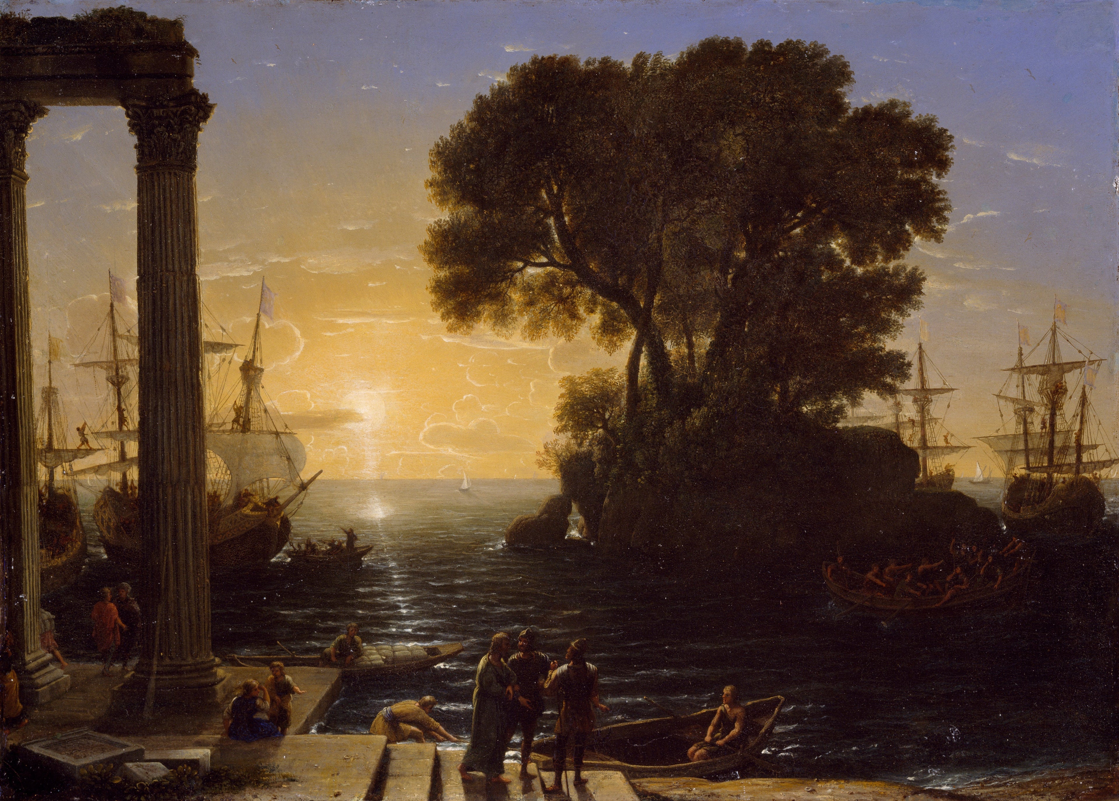 Scène côtière avec l'embarquement de saint Paul - Claude Lorrain