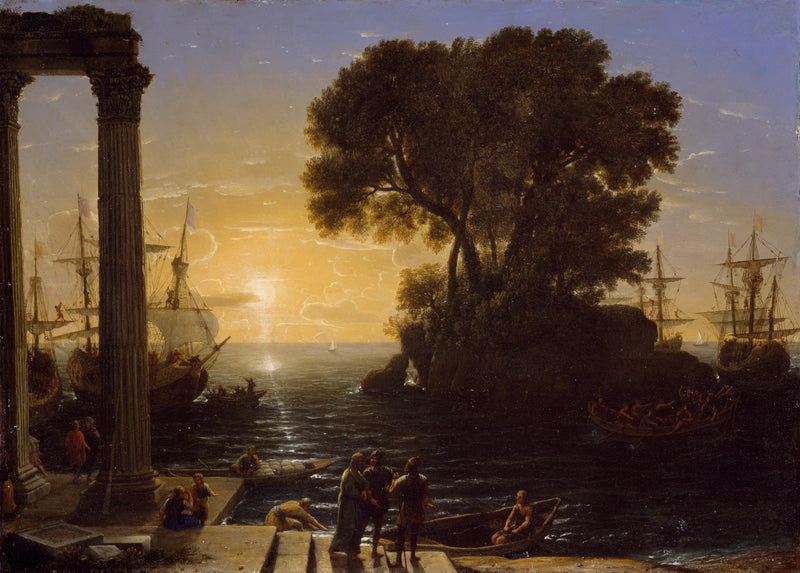 Kıyı Manzarası ve Saint Paul'un Gemiye Yatırılması - Claude Lorrain
