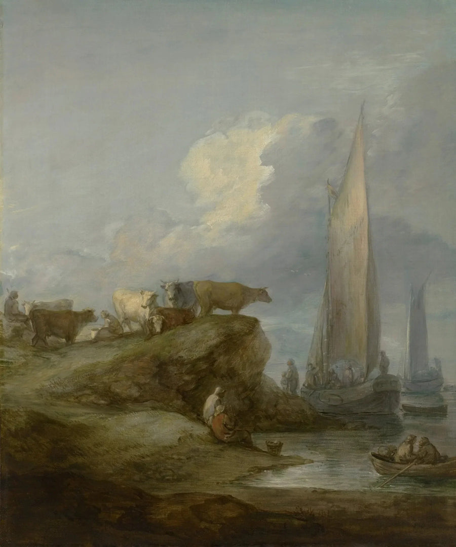 Kıyı Manzarası, Gemiler ve Hayvanlar - Thomas Gainsborough