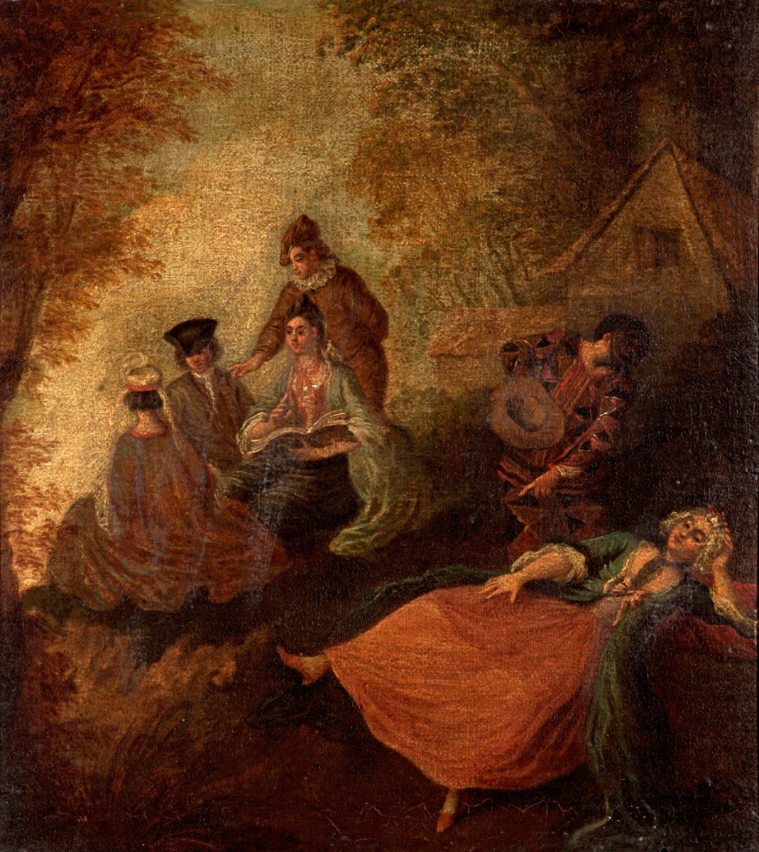 Bahçe Sahnesi ile Karakterler - Antoine Watteau