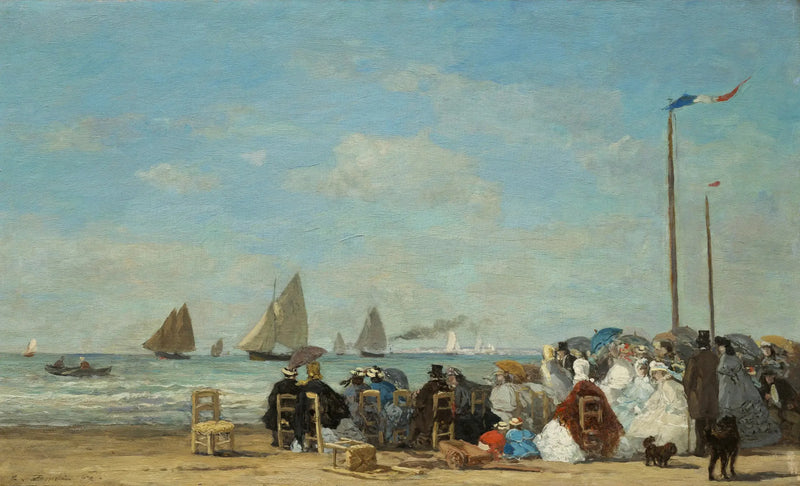 Trouville'de Plaj Manzarası - Eugène Boudin