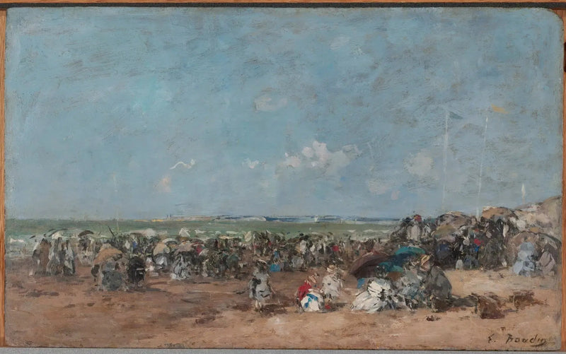 Trouville'de Plaj Manzarası - Eugène Boudin