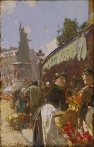 Clichy Meydanı Sokak Sahnesi, Paris - Childe Hassam