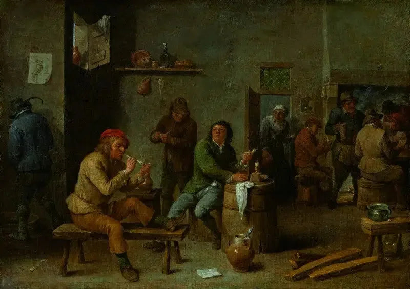 Taverna Sahnesi (Birahanede Sigara İçenler). - David Teniers genç