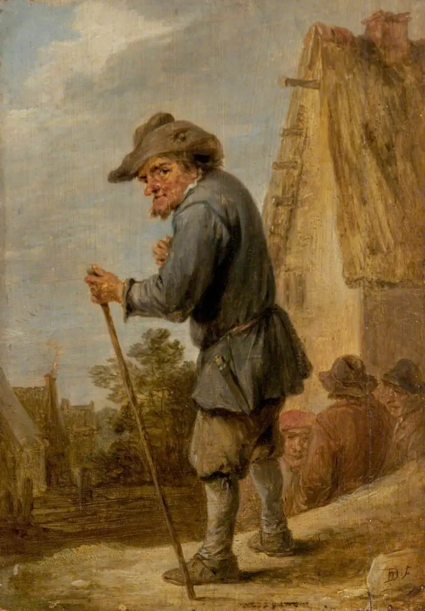 Scène de village avec quatre paysans - David Teniers le Jeune - Alpha Reproduction