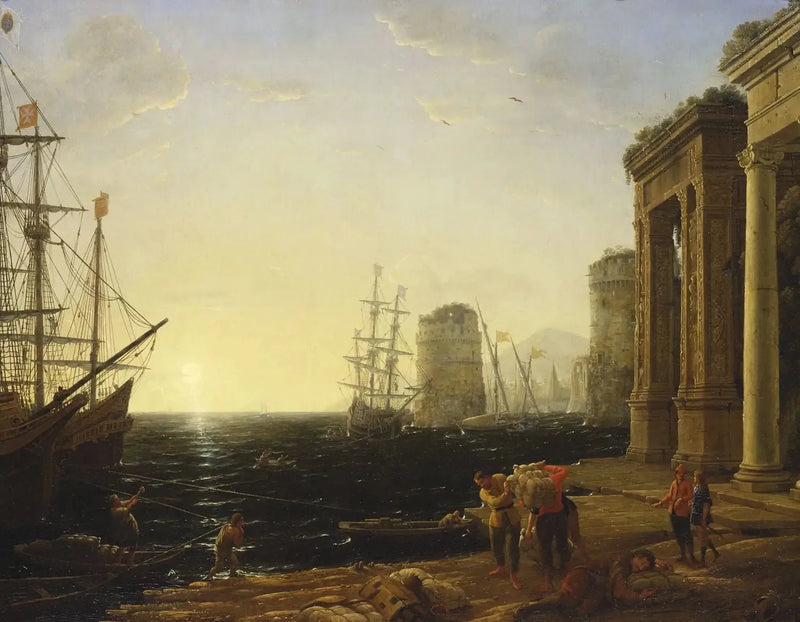 Gün batımında liman sahnesi - Claude Lorrain