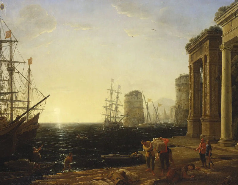 Gün batımında liman sahnesi - Claude Lorrain