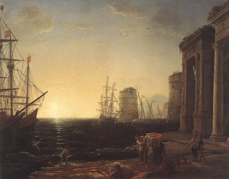 Gün batımında liman sahnesi - Claude Lorrain