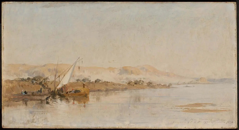 Nil Üzerinde Sahne - Frederick Arthur Bridgman