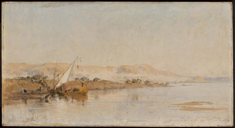 Nil Üzerinde Sahne - Frederick Arthur Bridgman