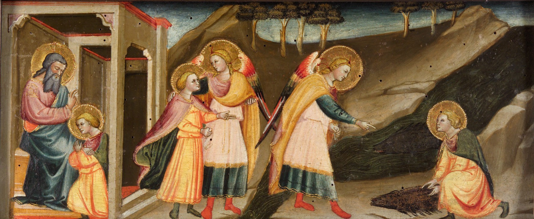 Scènes de Tobias (Tobias fait ses adieux à son père ; Les pérégrinations de Tobias et de l’archange Raphaël ; Tobias