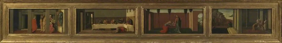 Marie-Madeleine'nin Hayatından Sahneler: Sandro Botticelli'ye Modern Kopya (dört predella panosu) - Sandro Botticelli