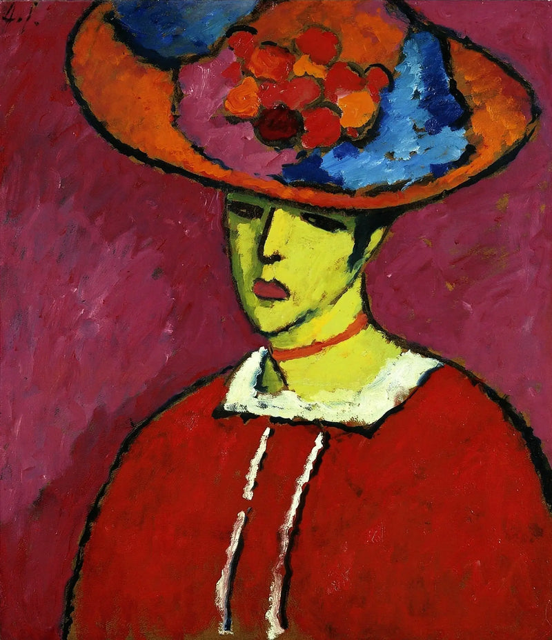 Schokko geniş kenarlı şapka ile - Alexej von Jawlensky
