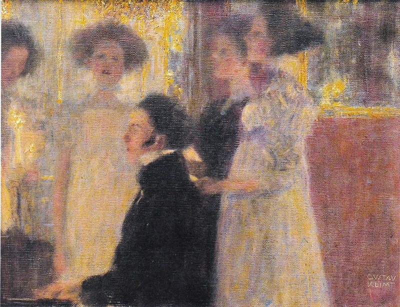 Schubert piyano başında I - Gustav Klimt