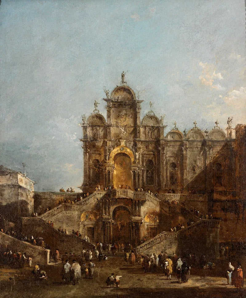 San Marco Okulu ve Papa Pie VI'nin 19 Mayıs 1782'de kutsanması için inşa edilen Loggia, Campo San Zanipolo - Francesco Guardi
