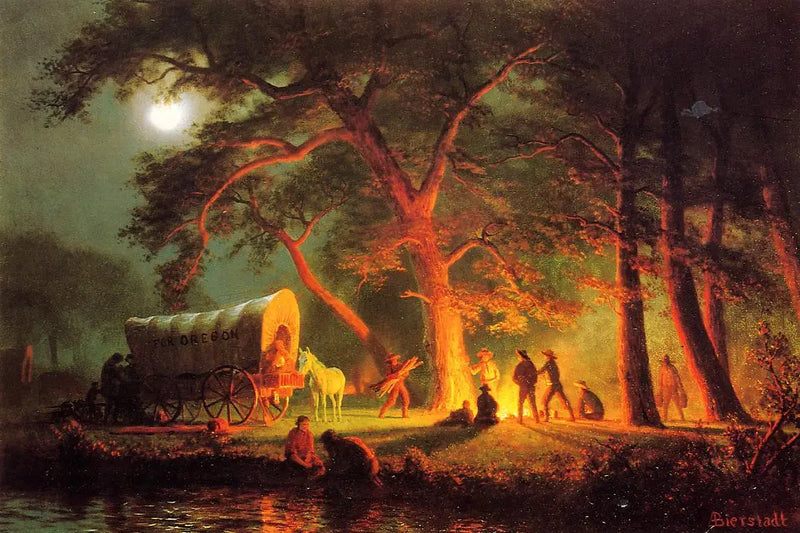 Oregon Yolu (kamp ateşi) - Albert Bierstadt