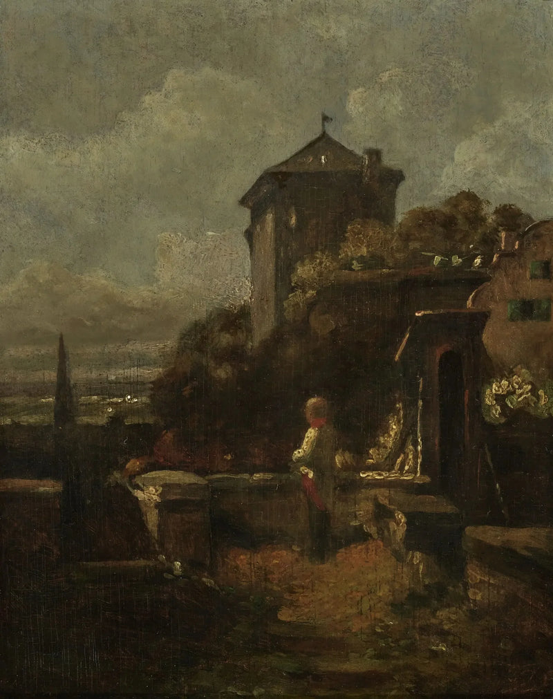 Sur duvarlar üzerinde nöbetçi - Carl Spitzweg
