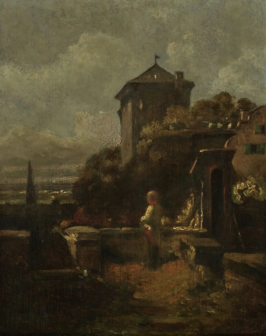 Sur duvarlar üzerinde nöbetçi - Carl Spitzweg