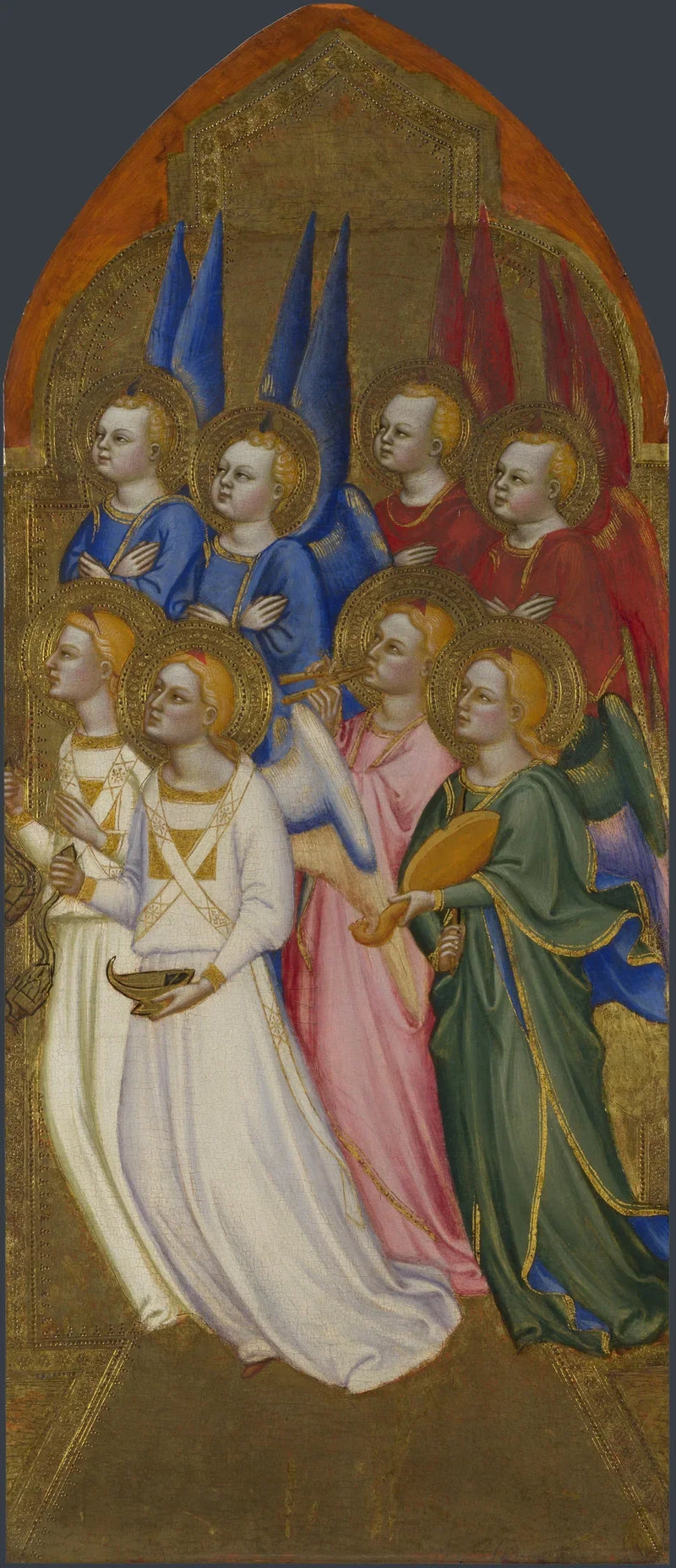 Serafimler, kerubimler ve ibadet eden melekler - Jacopo di Cione