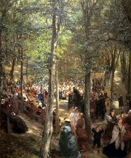Kösen yakınlarındaki huş ormanında vaaz - Adolph von Menzel