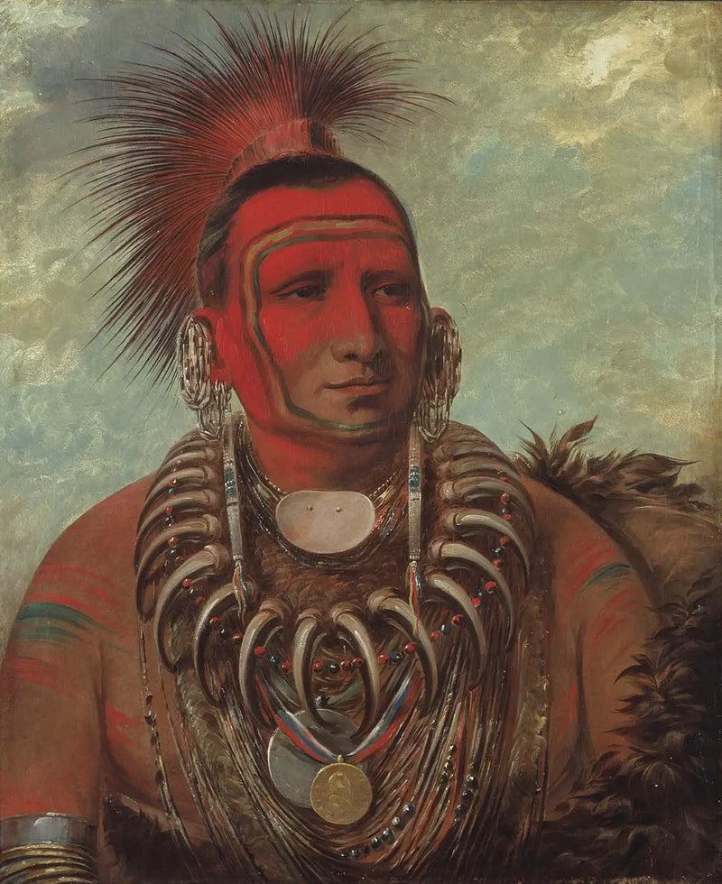 Shon-ta-yi-ga, Petit Loup, ünlü savaşçı - George Catlin