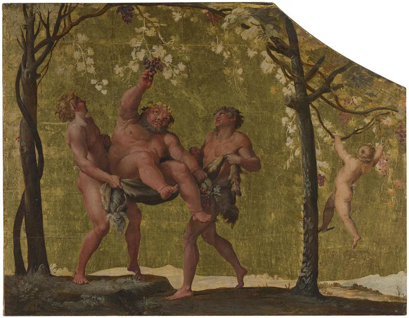 Silène üzüm toplarken - Annibale Carracci