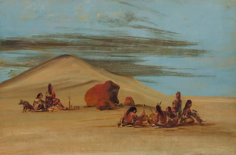 Sioux Dua Eden Kırmızı Kayalar'da - George Catlin