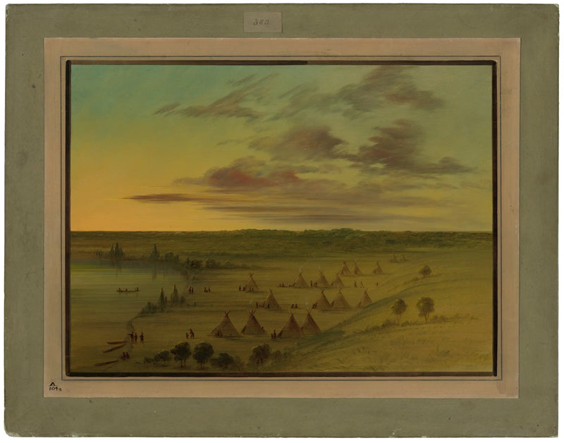 Sioux Köyü - Kuğu Gölü - George Catlin