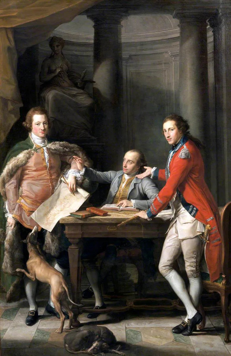 Sir Watkin Williams-Wynn (1749–1789), 4. baronnet, Thomas Apperley (1734–1819) ve kaptan Edward Hamilton - Pompeo Batoni